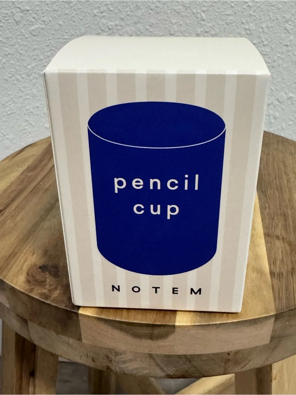NWT NOTEM Studio Lola Blue Steel Pencil Cup Desk Organizer Anthropologie